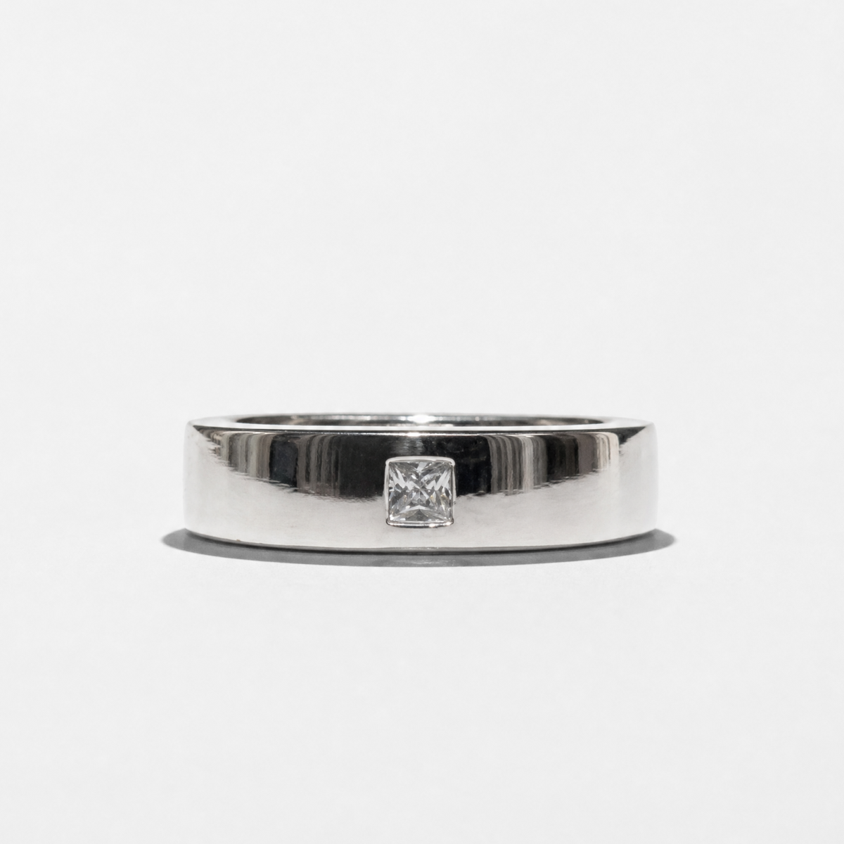 Flush Set Square Diamond Men's Band