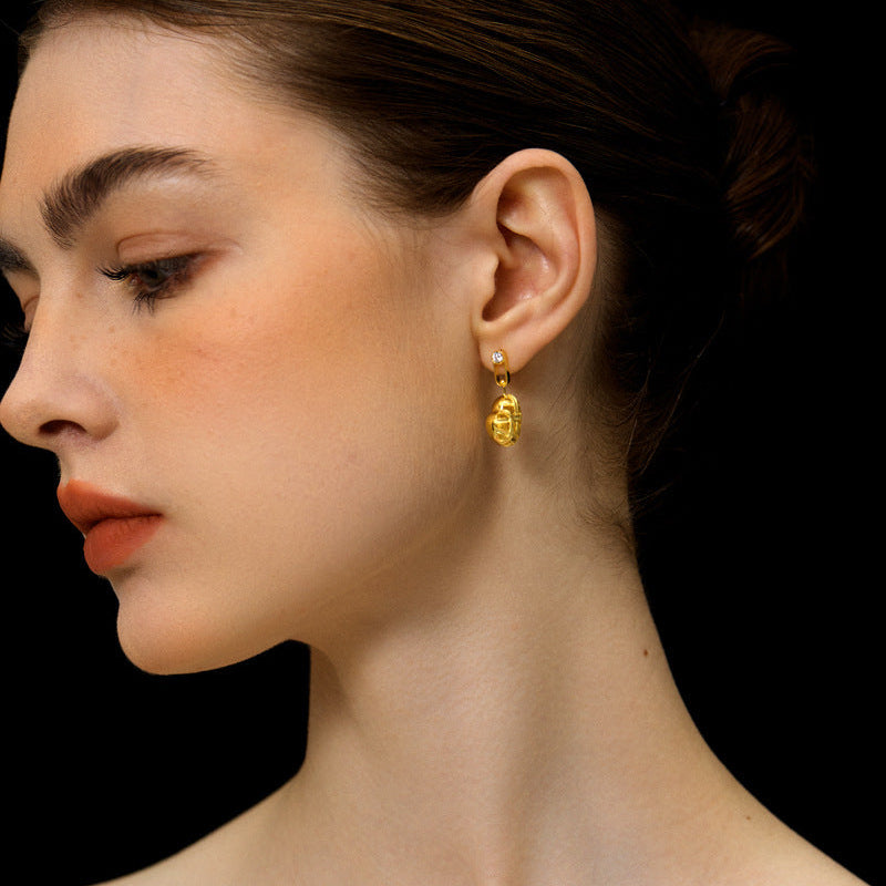 Heart Pearl Asymmetrical Earrings