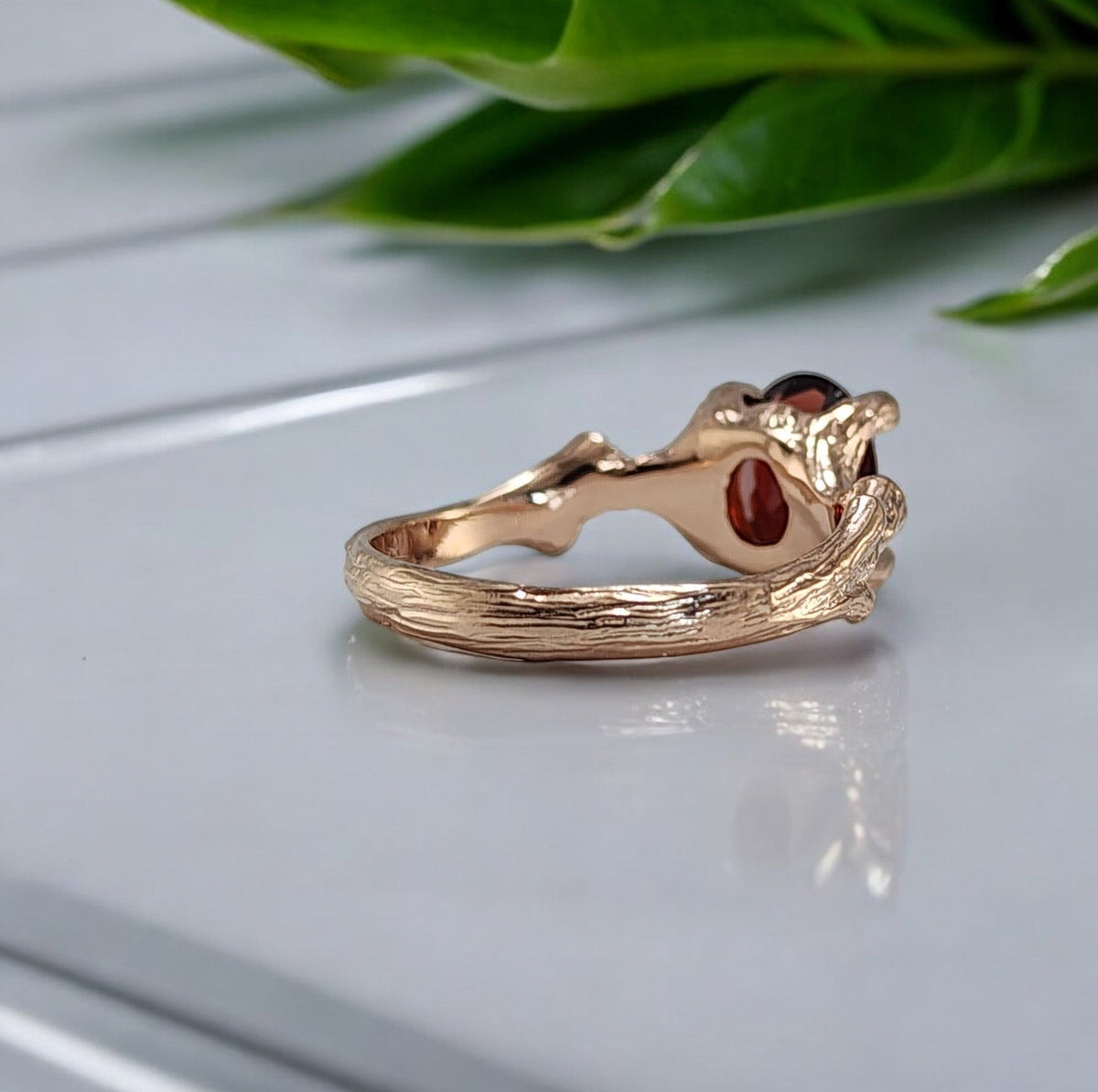 14k Gold Garnet Gemstone Ring