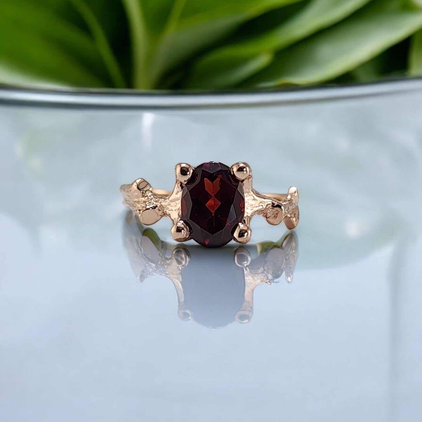 14k Gold Garnet Gemstone Ring