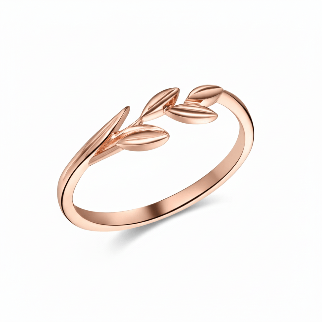 14K Gold Leaf Ring – Nature-Inspired Leaf Band for Everyday Elegance or Wedding