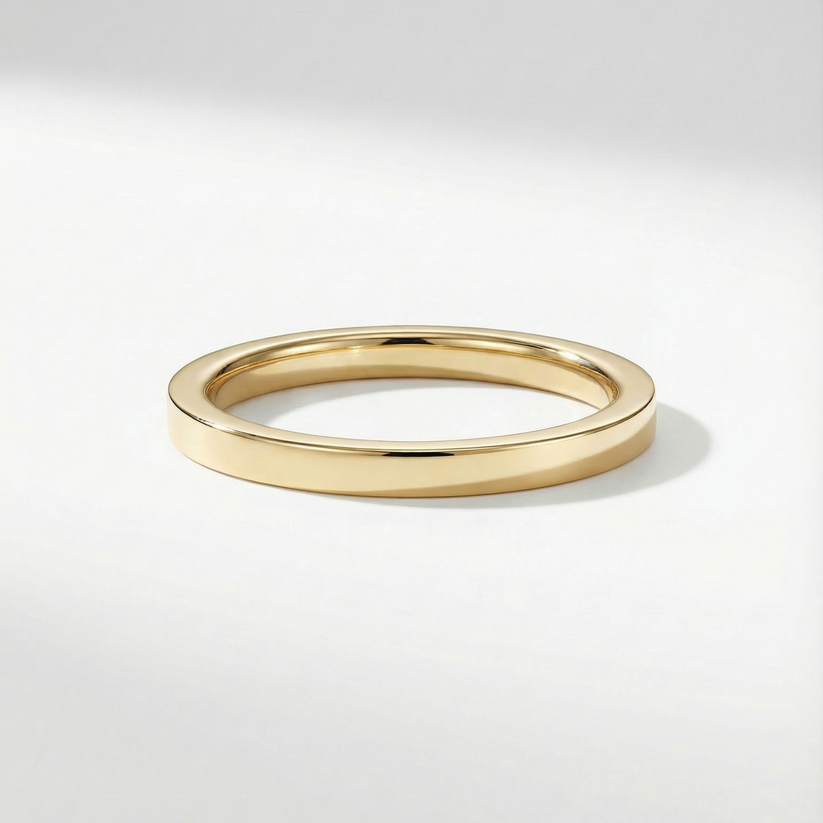 The Flat Stacking Band | 2mm | 14K Yellow Gold