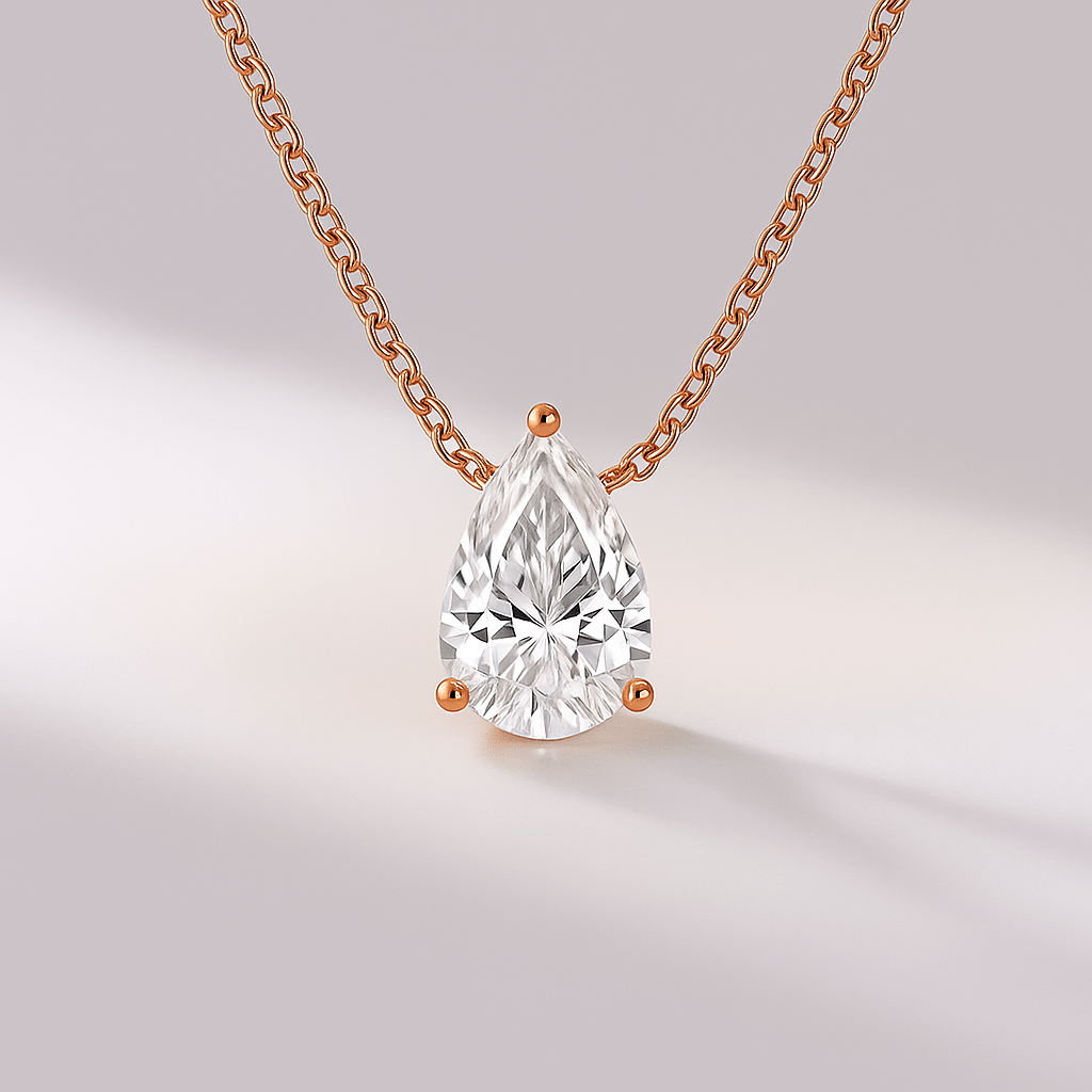 1.50 Carat Dainty Pear Diamond Pendant Necklace for Women