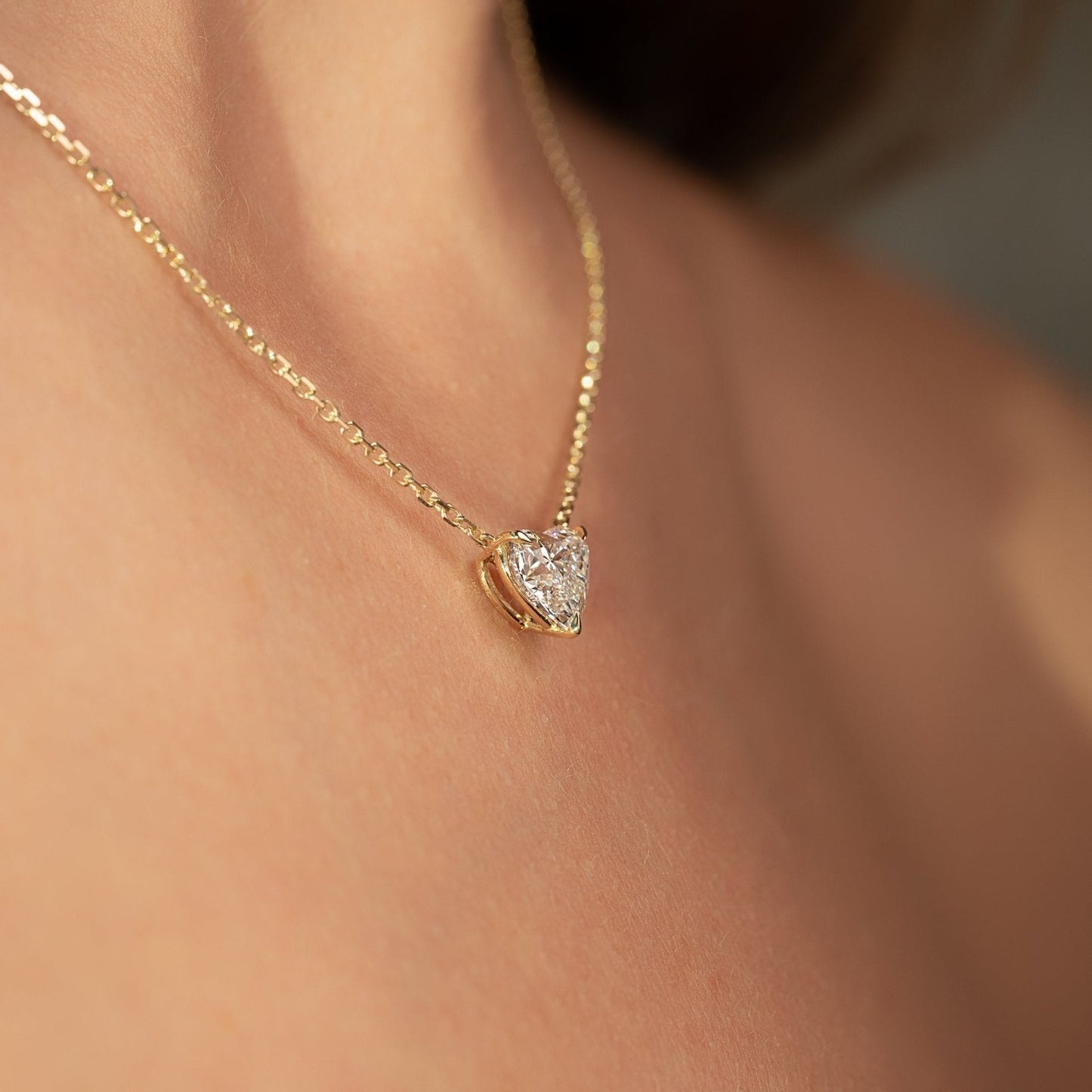 1.50 Carat Heart Shape Diamond Pendant Necklace for Women