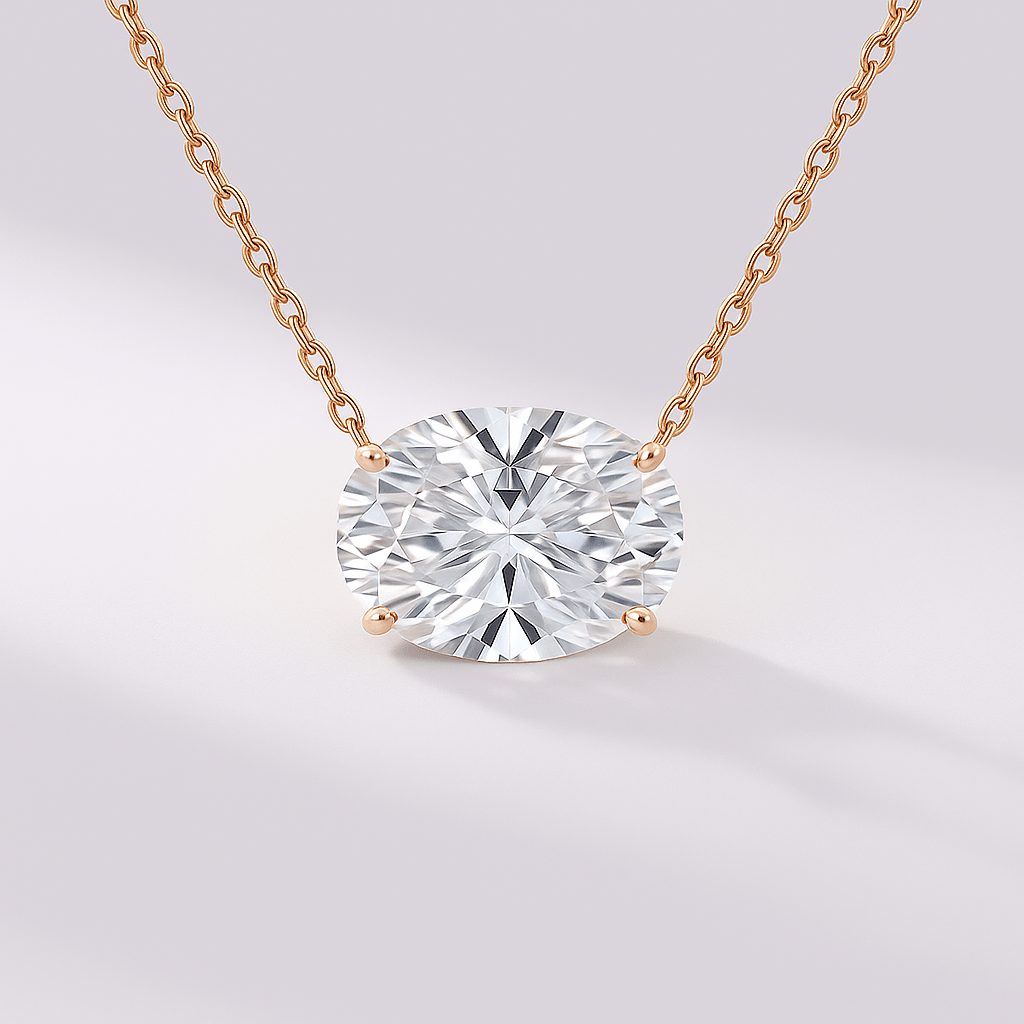 1.50 Carat Oval Diamond Solitaire Pendant Necklace