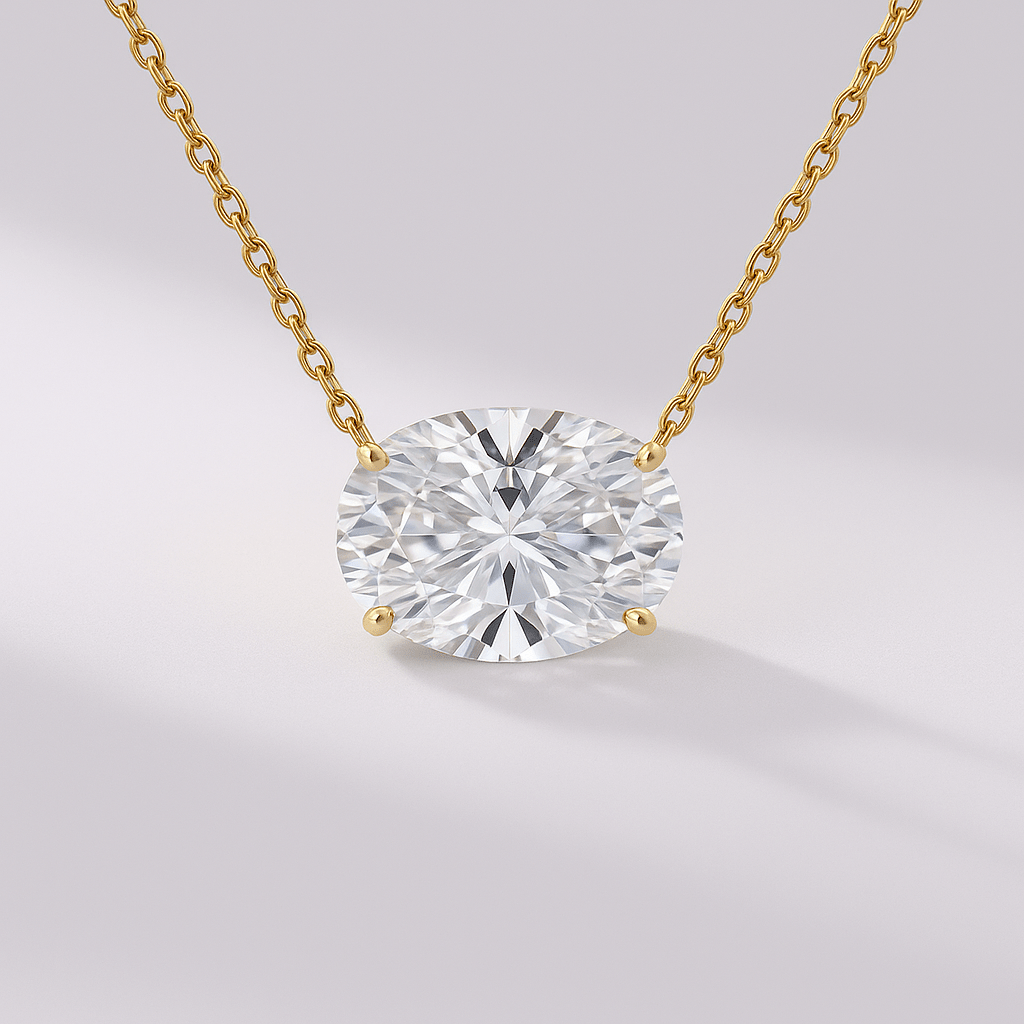 1.50 Carat Oval Diamond Solitaire Pendant Necklace