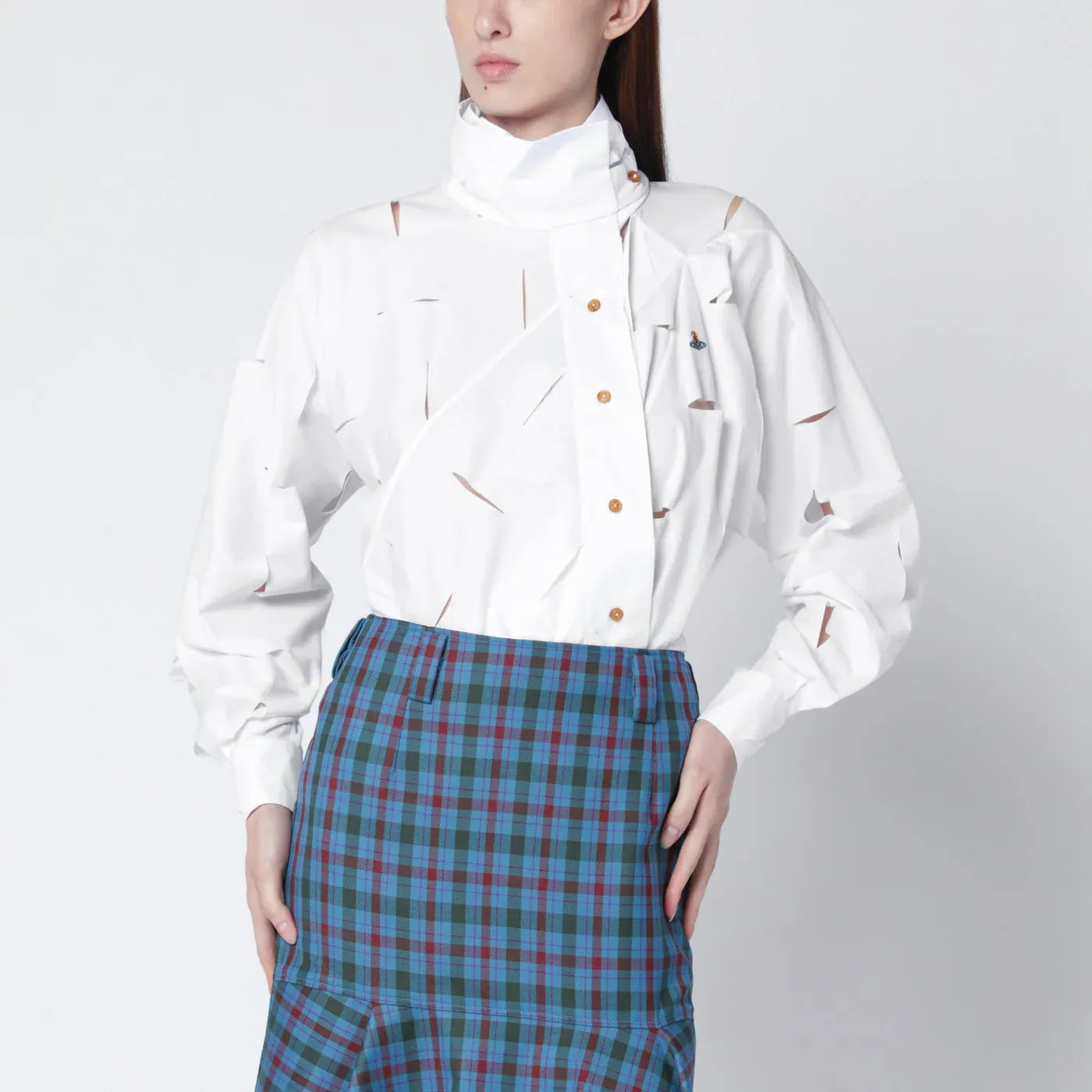 Vivienne Westwood - White Halston shirt with cut-out details