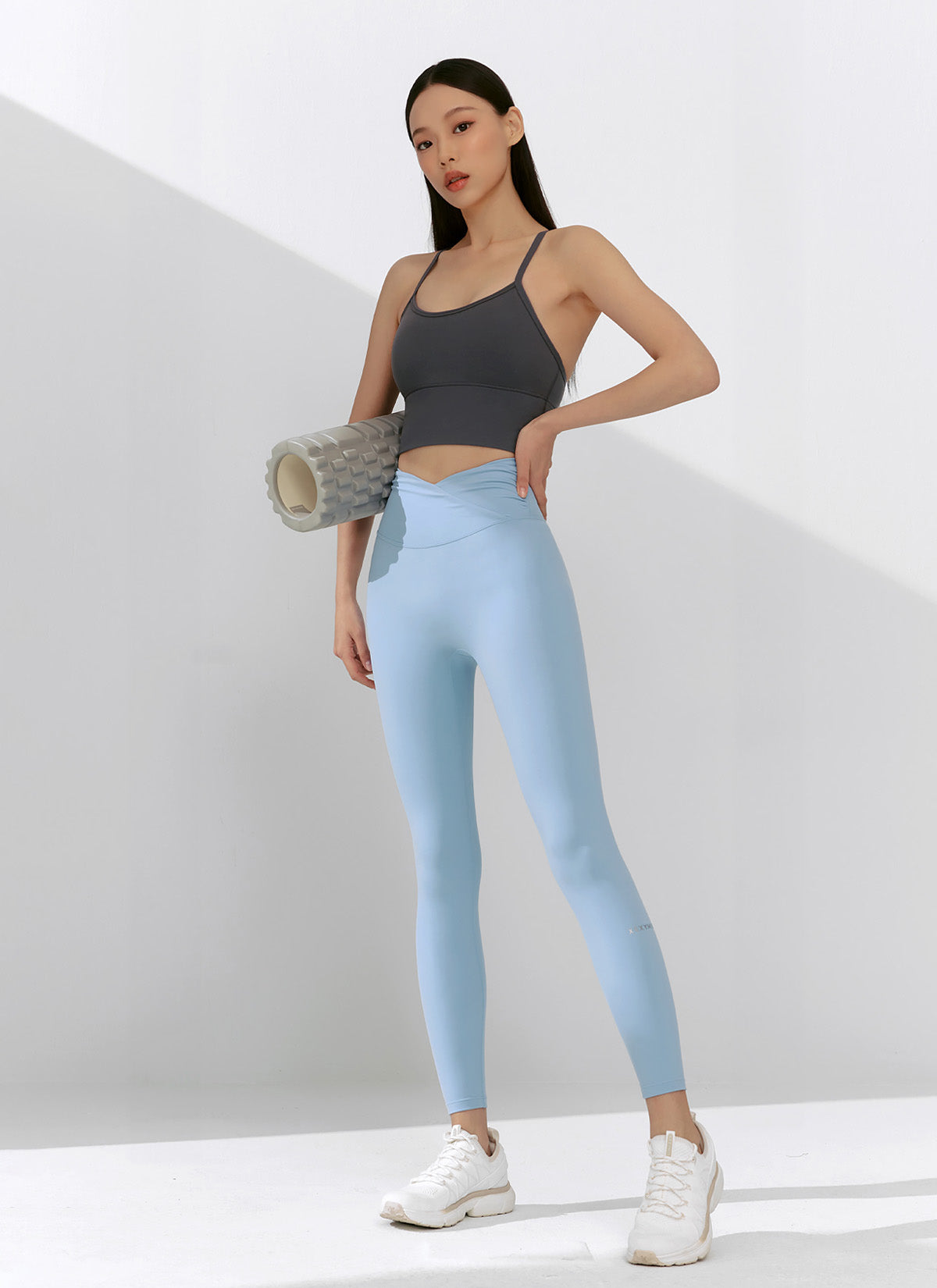 [1+1] Black Label Power Rise Shirring Leggings