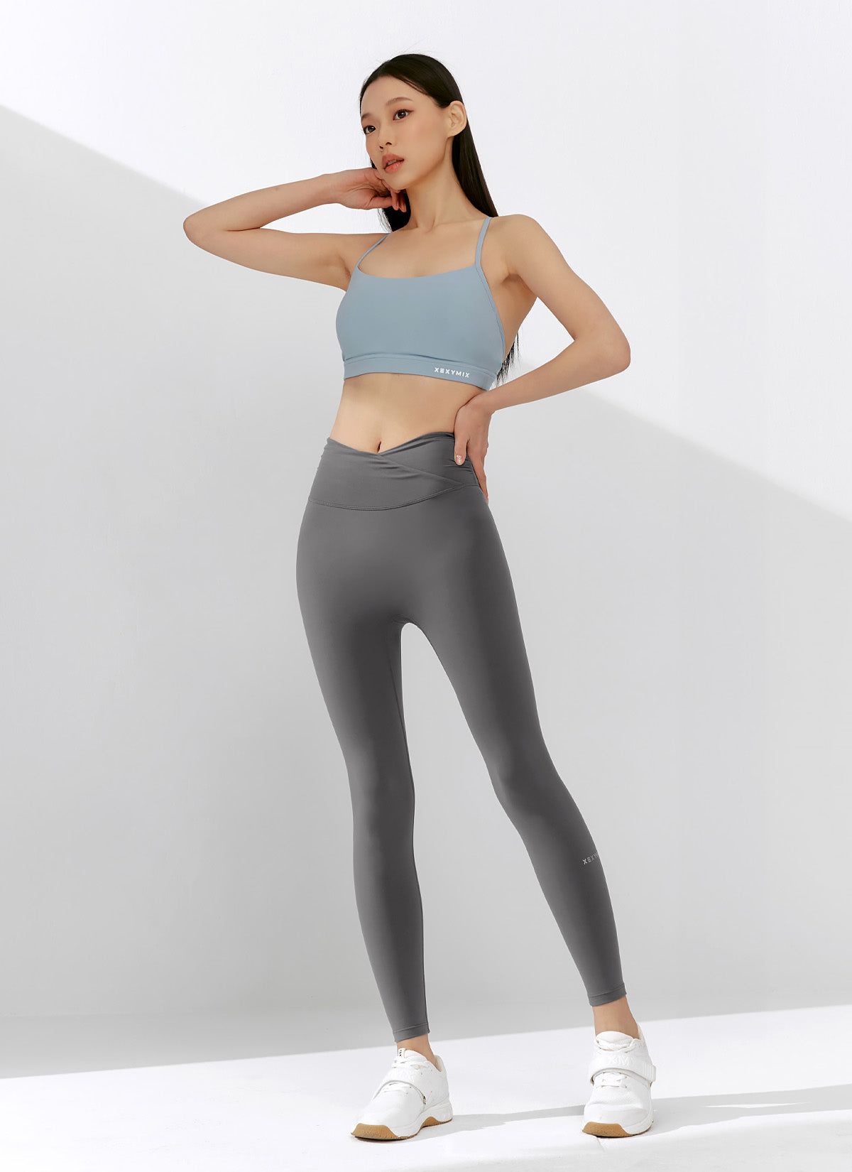 [1+1] Black Label Power Rise Shirring Leggings