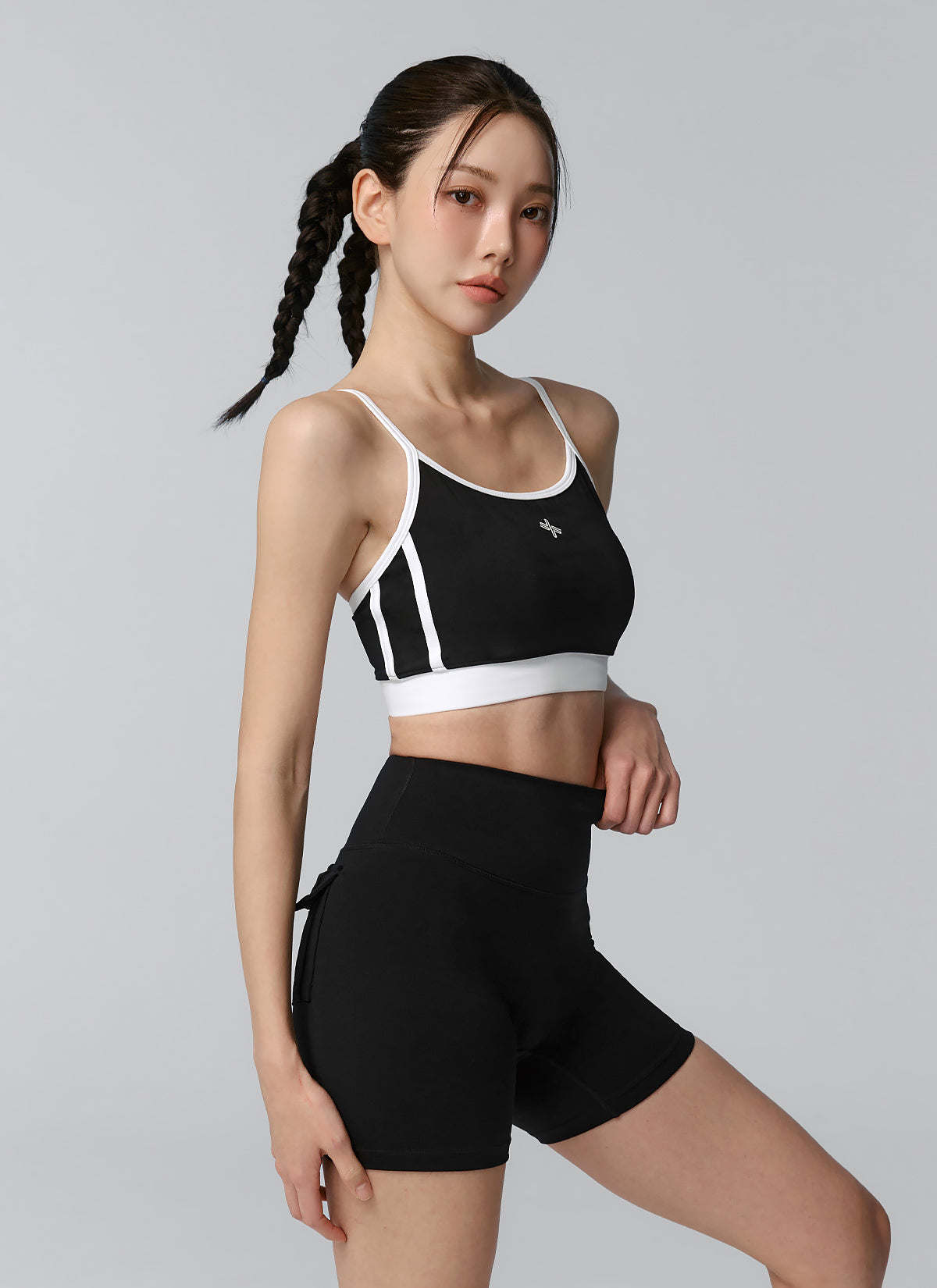 Double Line Color Block Bra Top