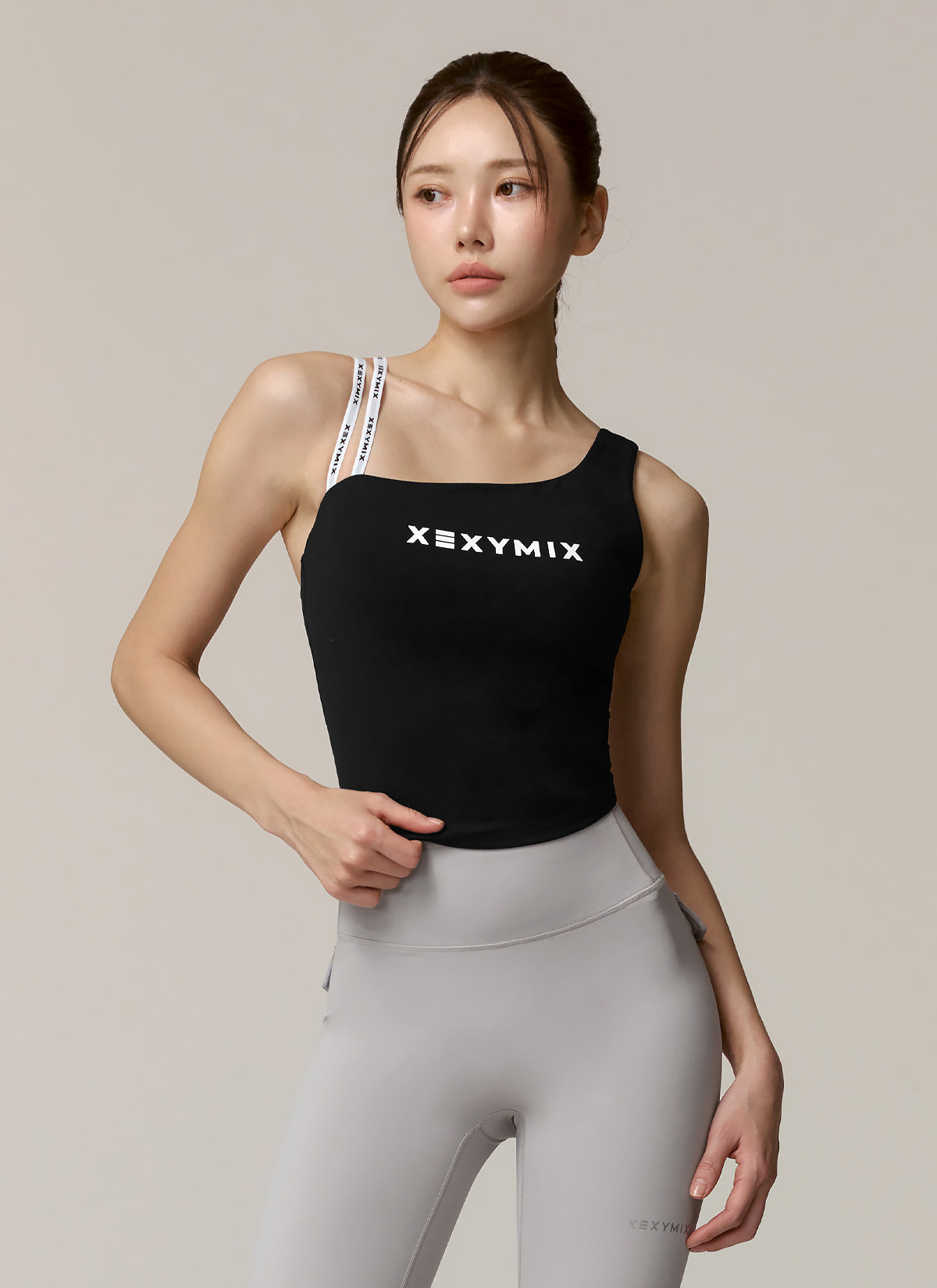 Unbalanced Logo Banding Crop Top
