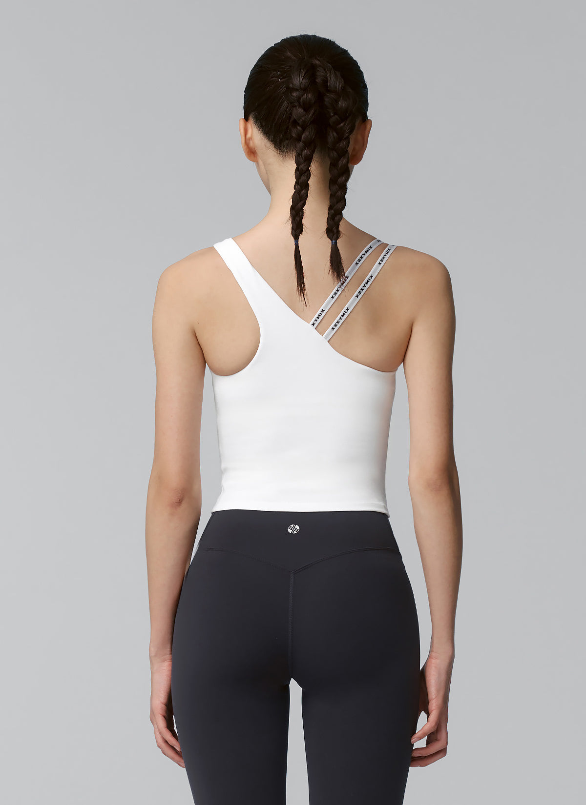Unbalanced Logo Banding Crop Top