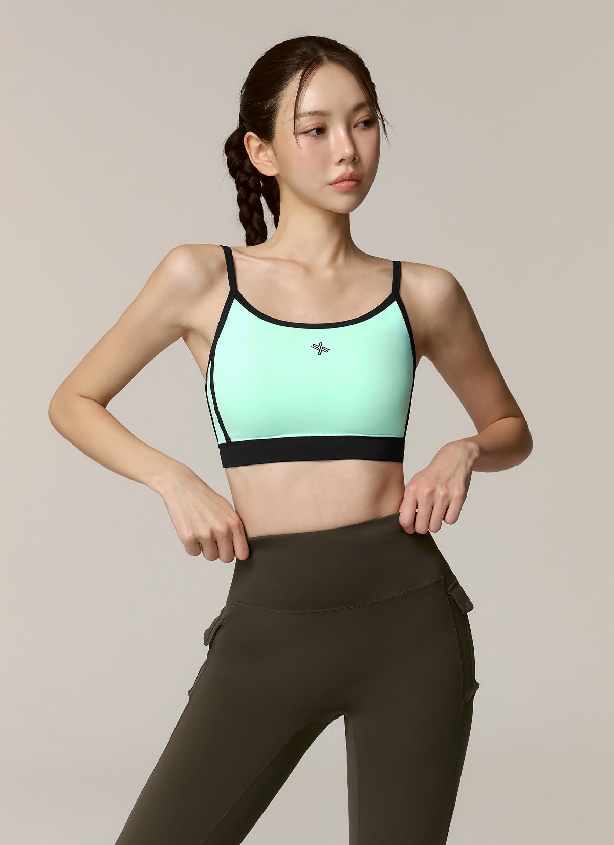 Double Line Color Block Bra Top