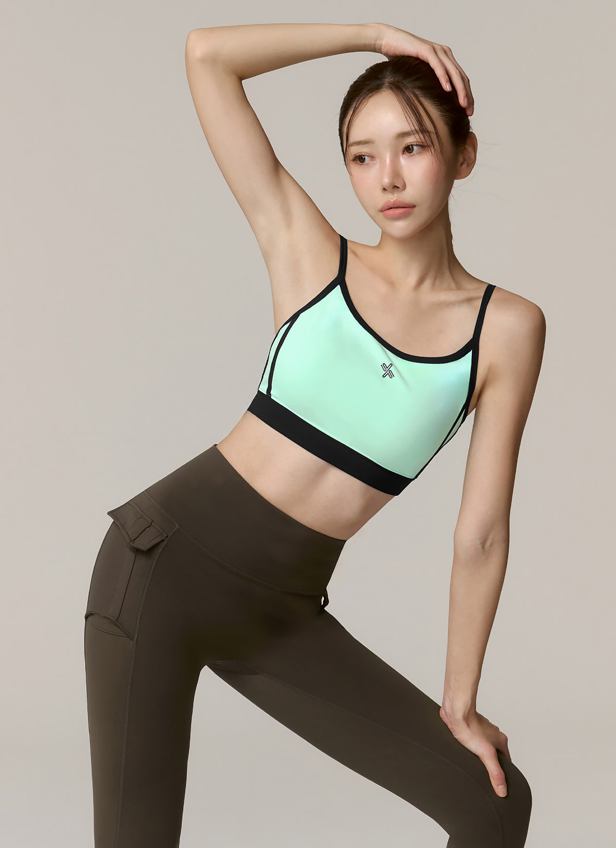 Double Line Color Block Bra Top