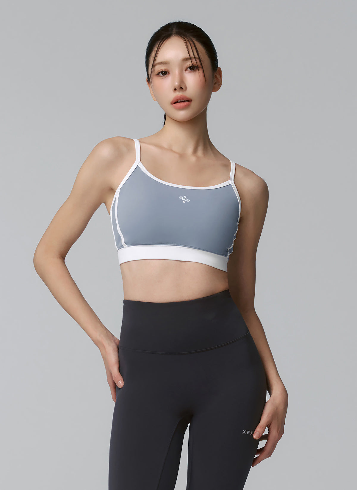 Double Line Color Block Bra Top