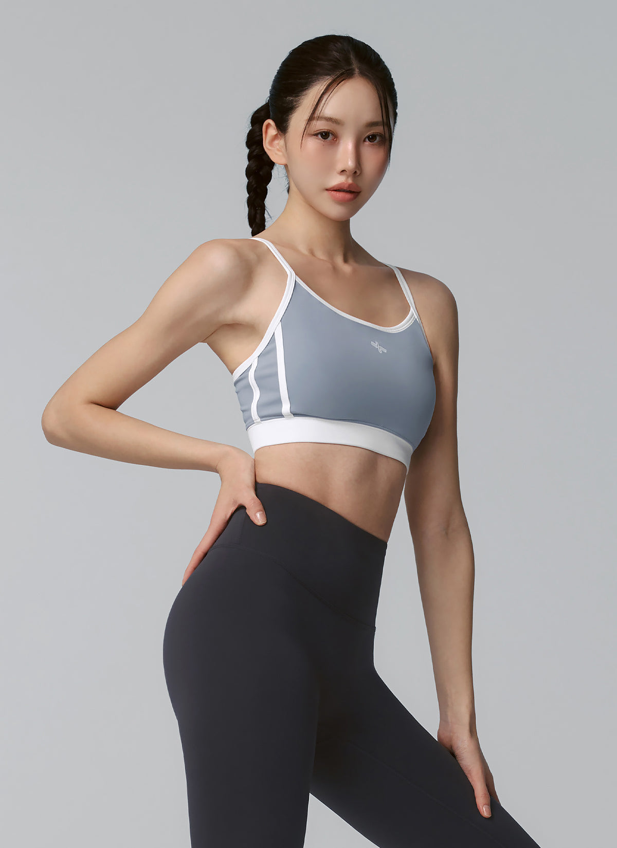 Double Line Color Block Bra Top
