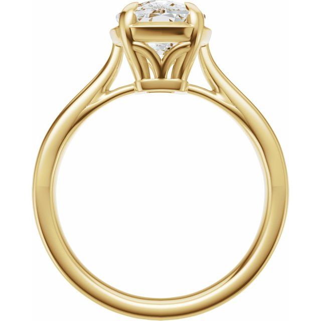 Taylor Solitaire - Elongated Cushion Moissanite Framed Prong Set Engagement Ring