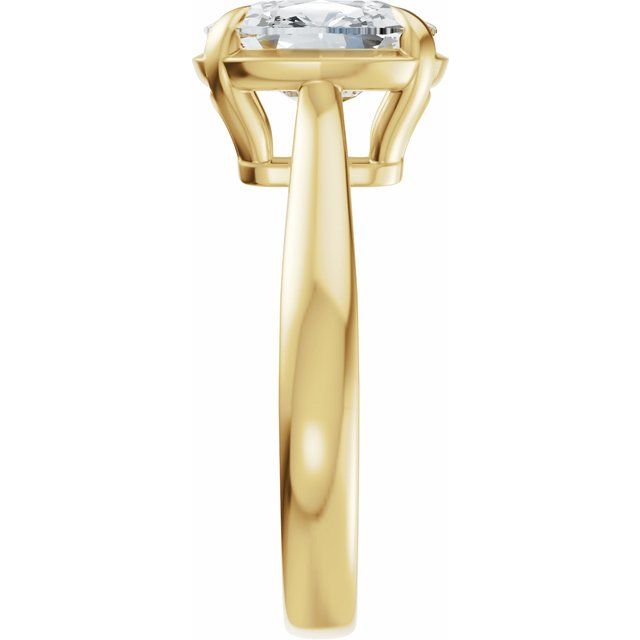 Taylor Solitaire - Elongated Cushion Moissanite Framed Prong Set Engagement Ring