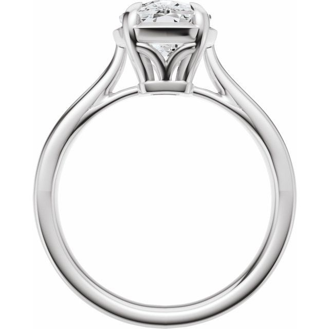 Taylor Solitaire - Elongated Cushion Moissanite Framed Prong Set Engagement Ring