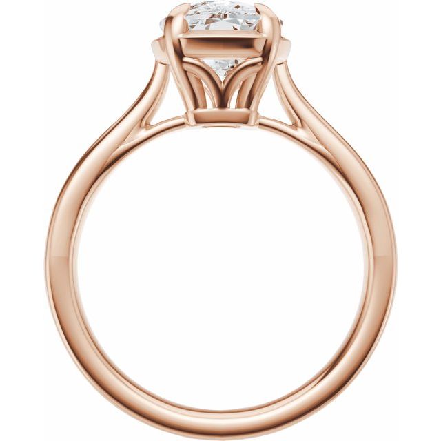 Taylor Solitaire - Elongated Cushion Moissanite Framed Prong Set Engagement Ring