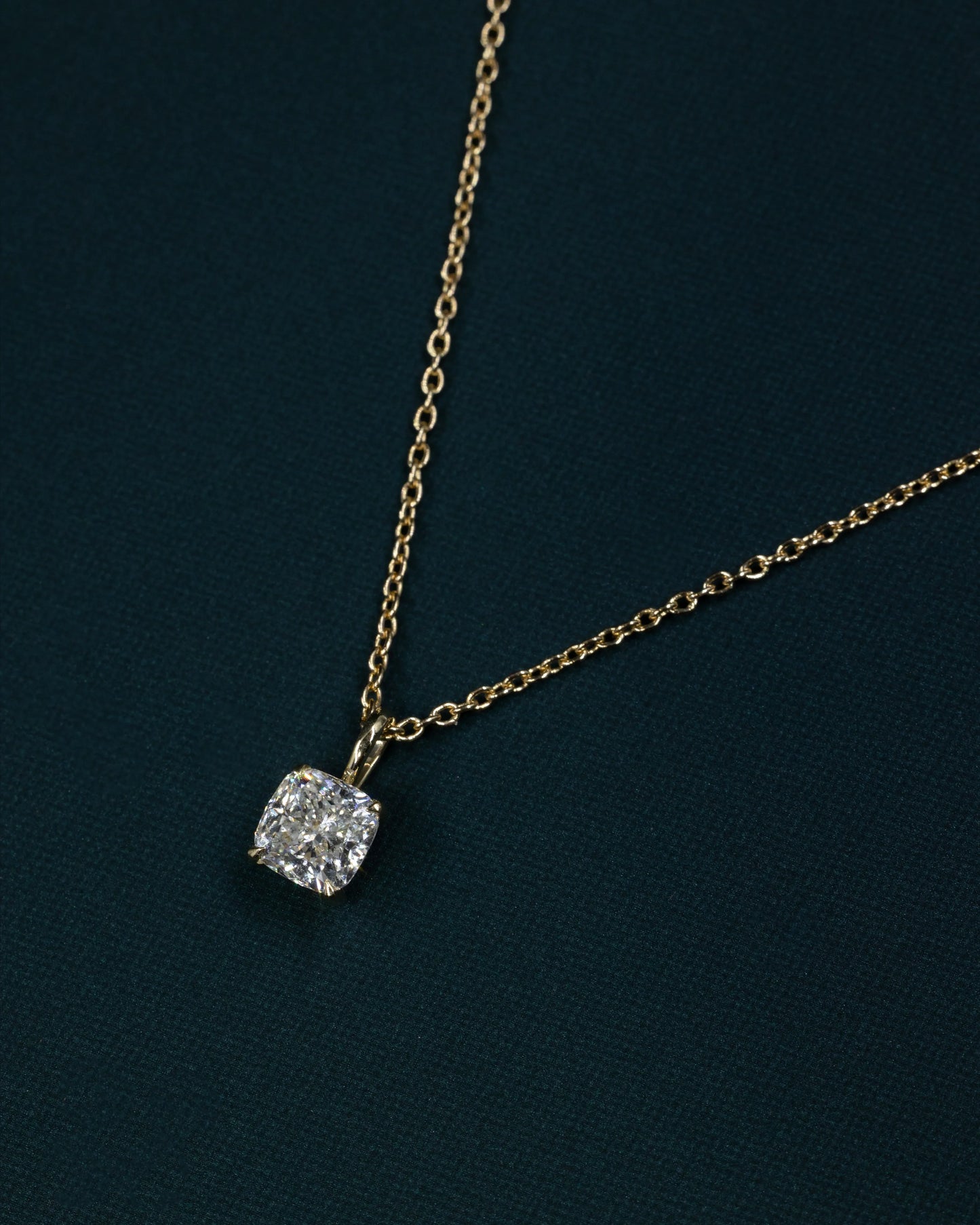 1.24 CTW Cushion Cut Lab-Grown Diamond Solitaire Pendant Necklace