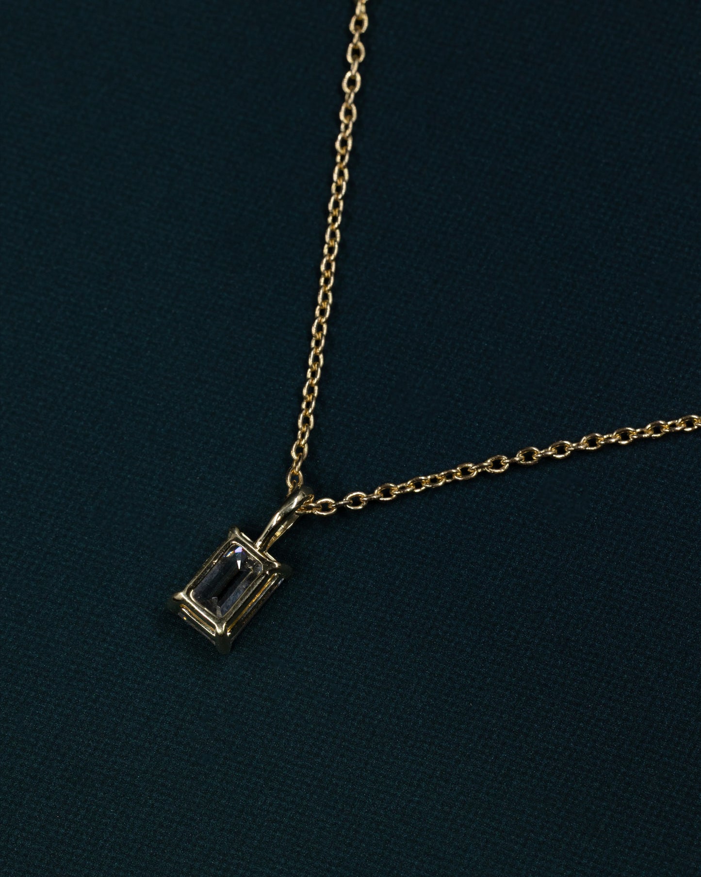 1.09 CT Emerald Cut Lab-Grown Diamond Solitaire Pendant Necklace