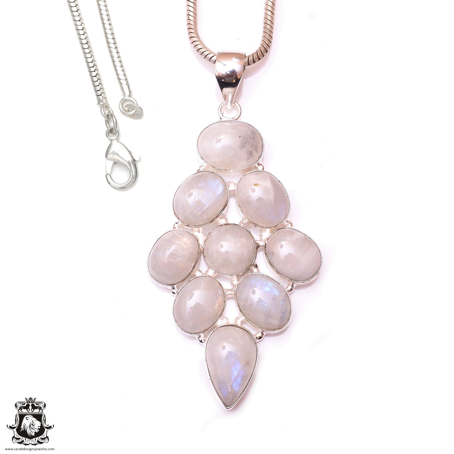 Rainbow Moonstone Pendant & 3MM Italian Chain P9773