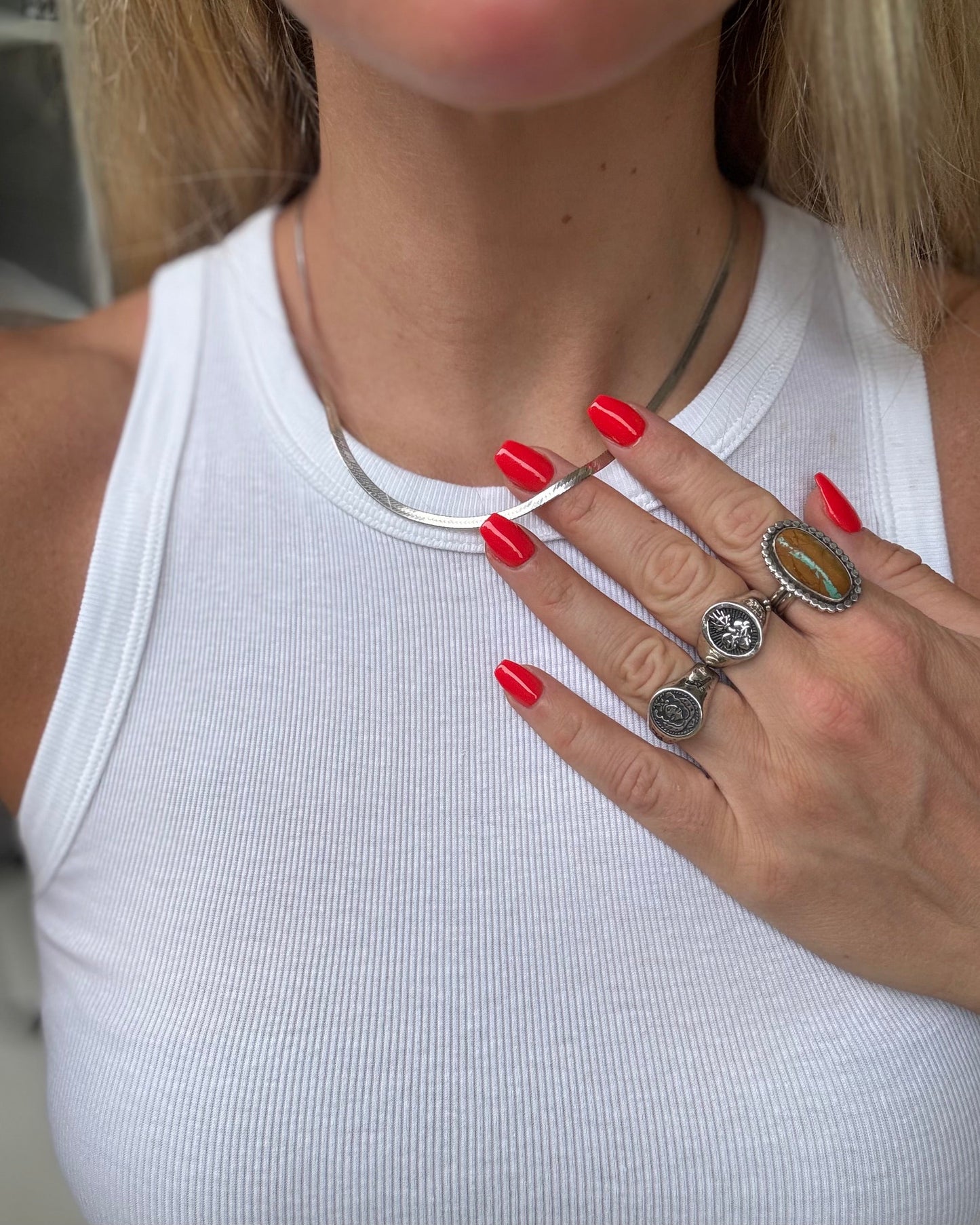 Vintage .925 Silver Herringbone Chain