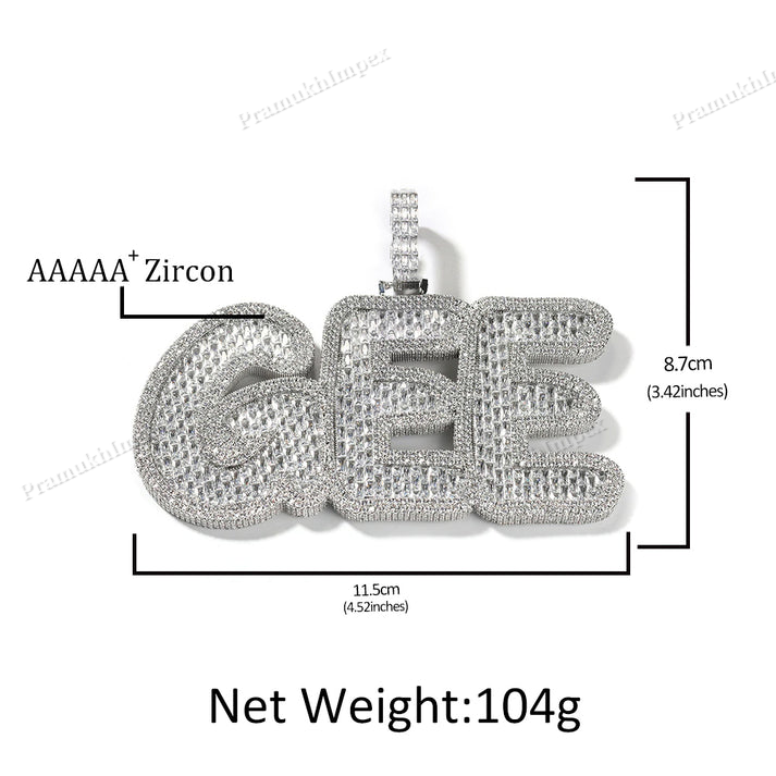 Moissanite S925 Silver Letter Pendant