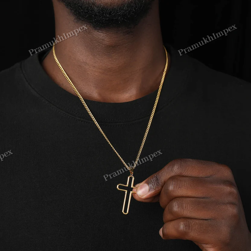 Affordable Price Hollow Set Cross 925 silver Pendant For Men's
