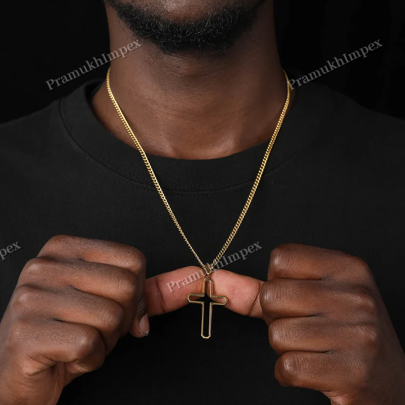 Affordable Price Hollow Set Cross 925 silver Pendant For Men's