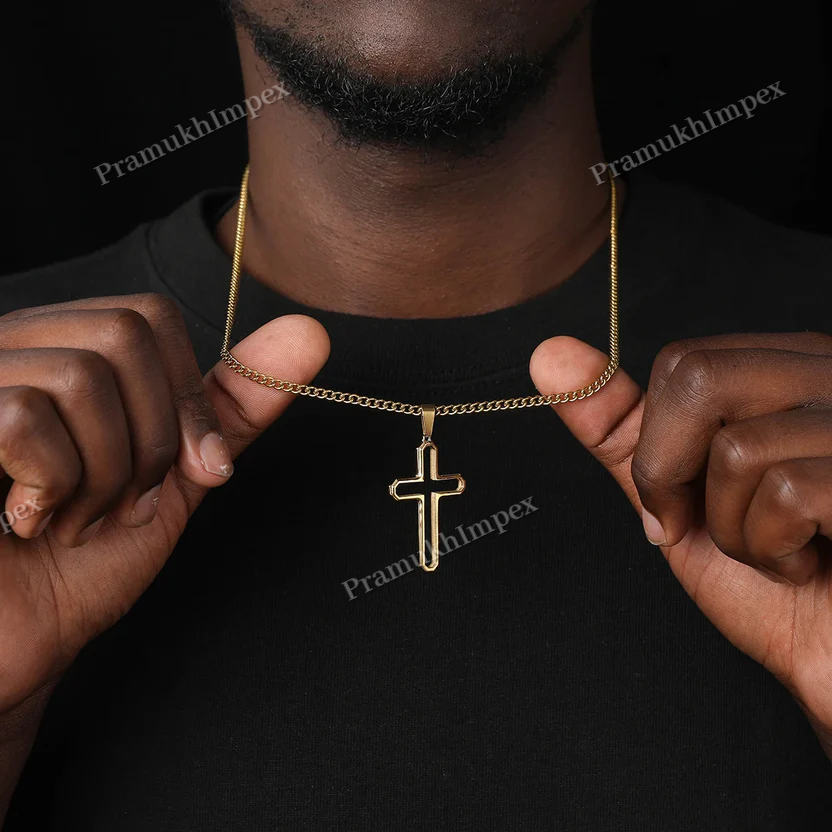 Affordable Price Hollow Set Cross 925 silver Pendant For Men's