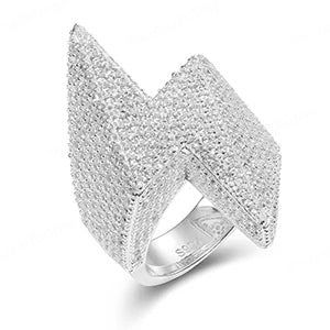Top Trendy Design Yellow Gold Plated 925 Silver Moissanite Shocker Ring For Men's