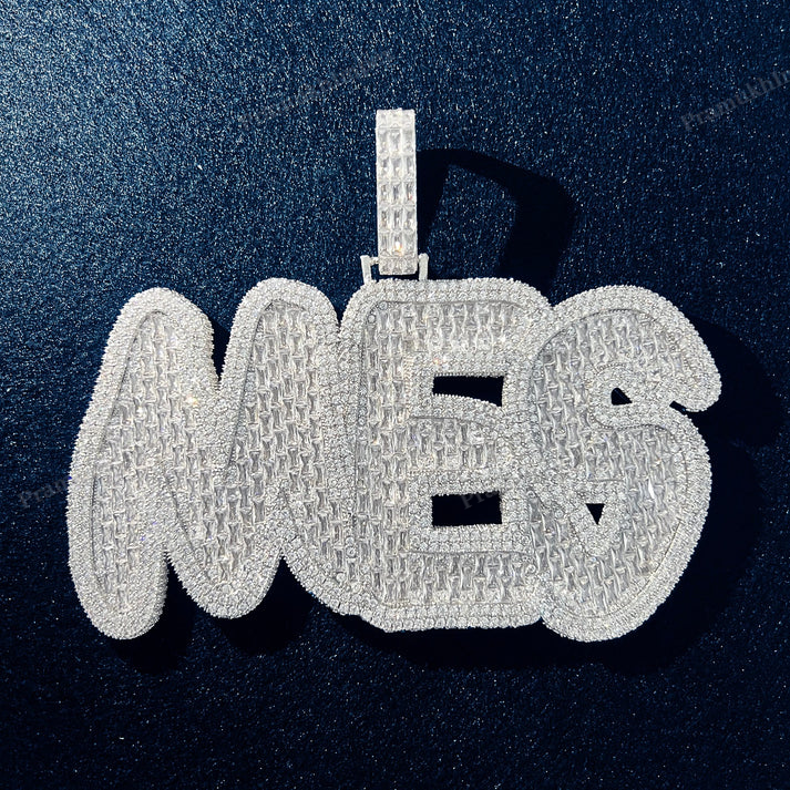 Moissanite S925 Silver Letter Pendant