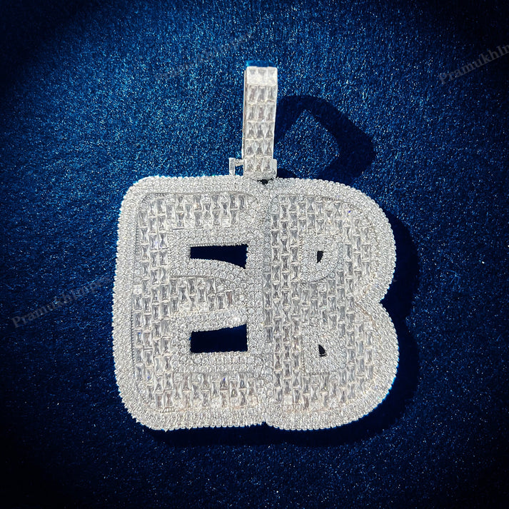 Moissanite S925 Silver Letter Pendant