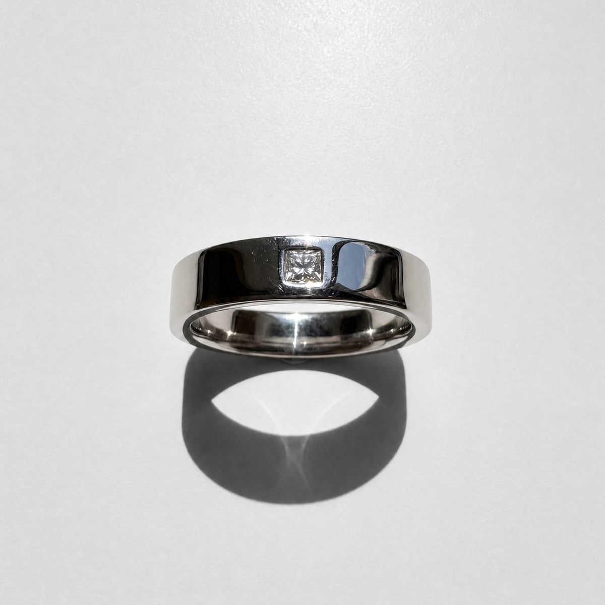 Flush Set Square Diamond Men's Band