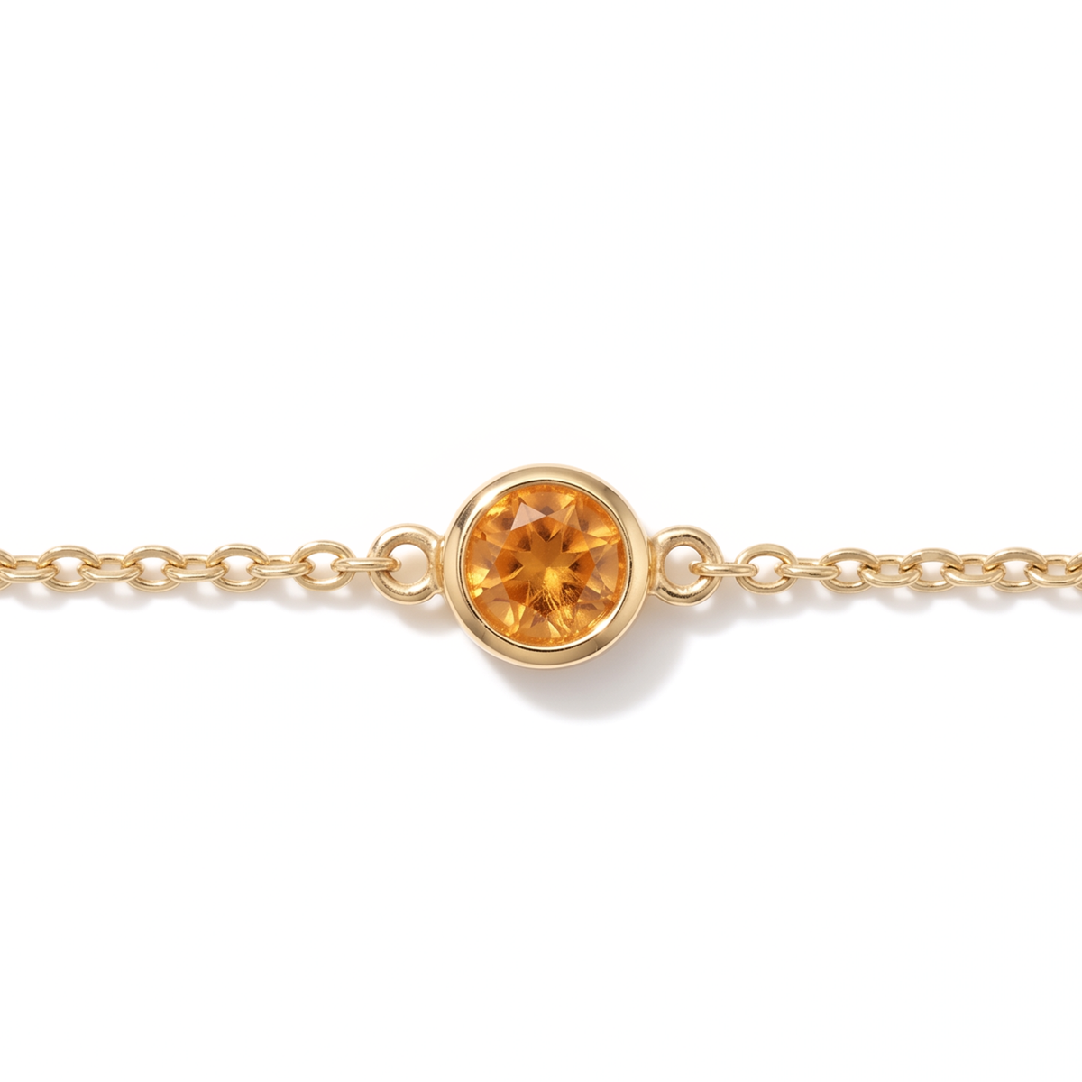 The Sol Bracelet | Natural Citrine | Cable Chain