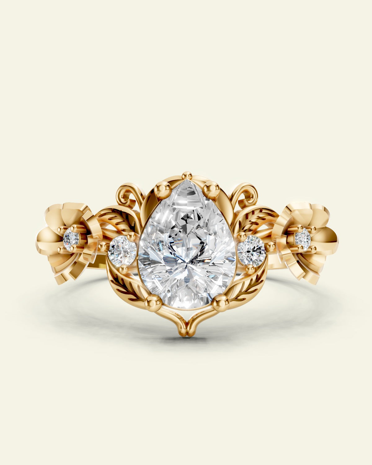 Adelina | pear cut 8x6 gemstone ring setting