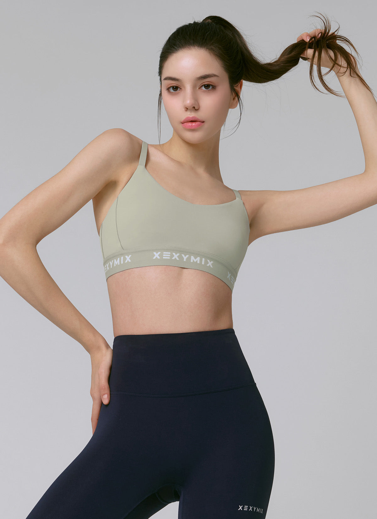 Black Label Signature Power Rise Logo Band Bra Top