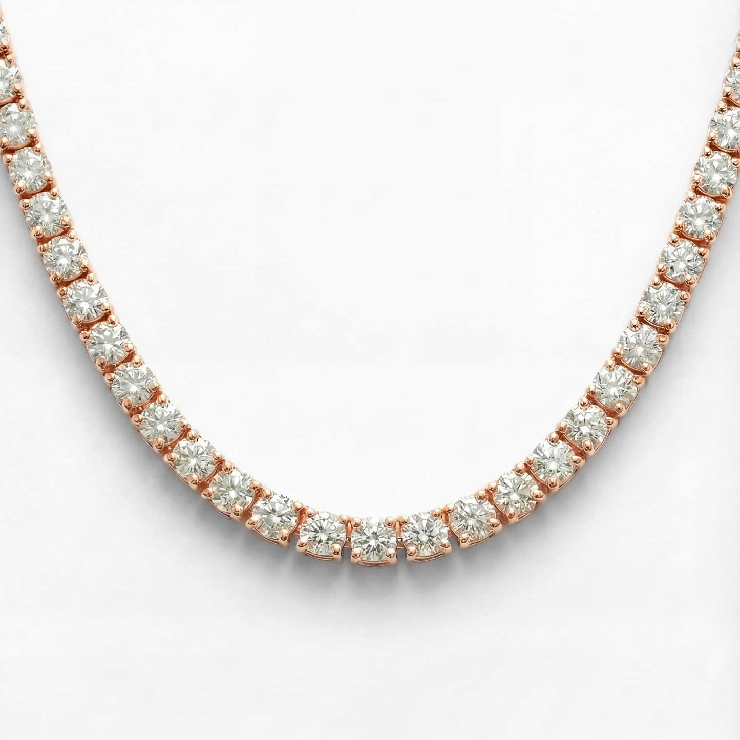 16.10 CTW Lab-Grown Diamond Tennis Necklace | 18" | 14K Gold