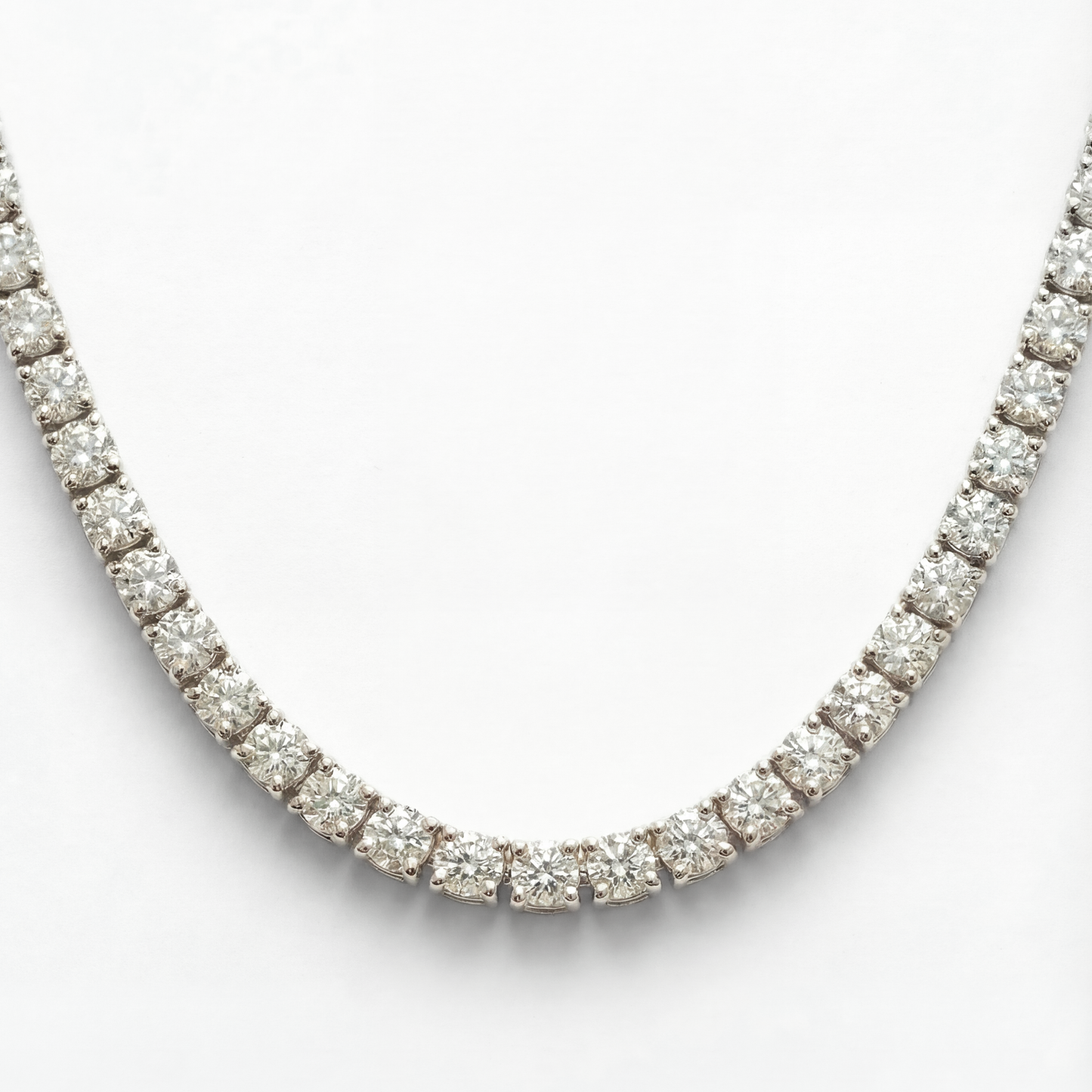 16.10 CTW Lab-Grown Diamond Tennis Necklace | 18" | 14K Gold