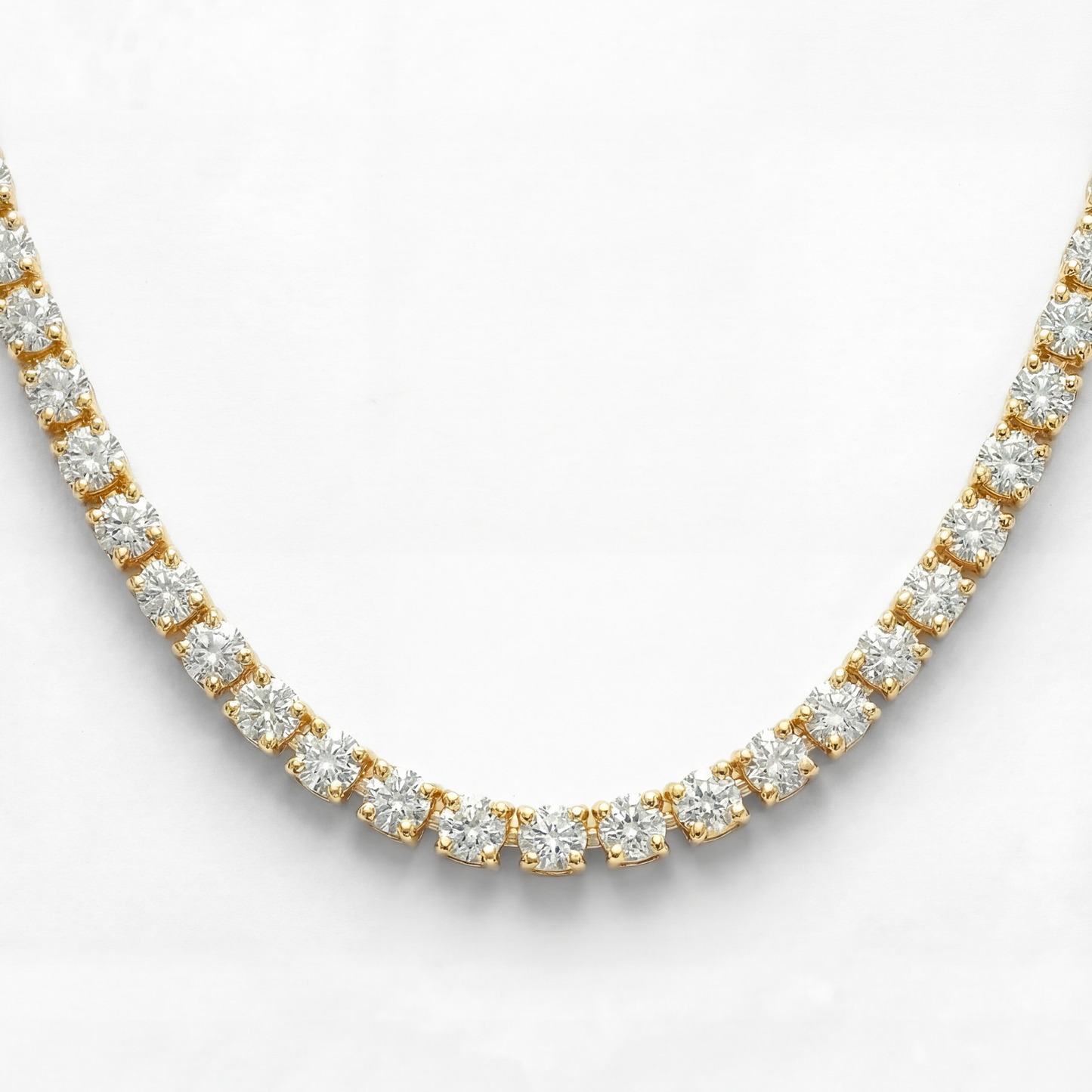 16.10 CTW Lab-Grown Diamond Tennis Necklace | 18" | 14K Gold