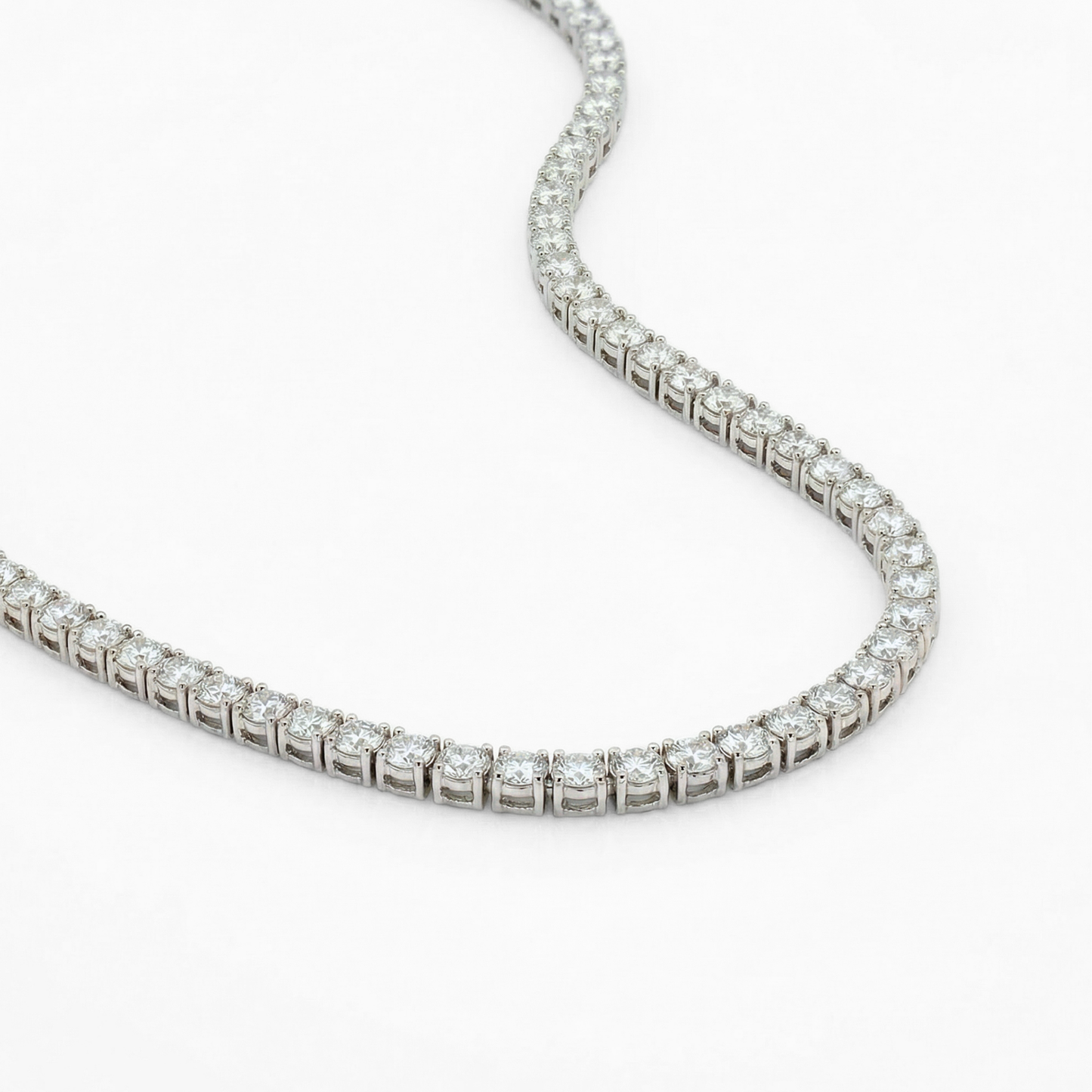 16.10 CTW Lab-Grown Diamond Tennis Necklace | 18" | 14K Gold