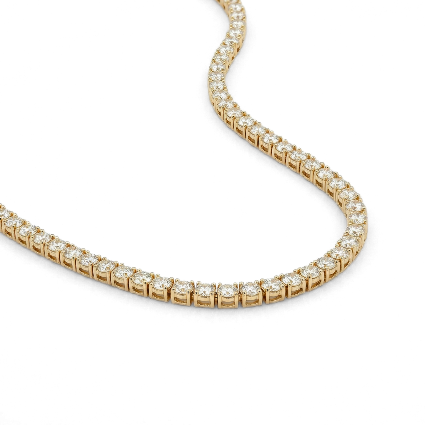 16.10 CTW Lab-Grown Diamond Tennis Necklace | 18" | 14K Gold