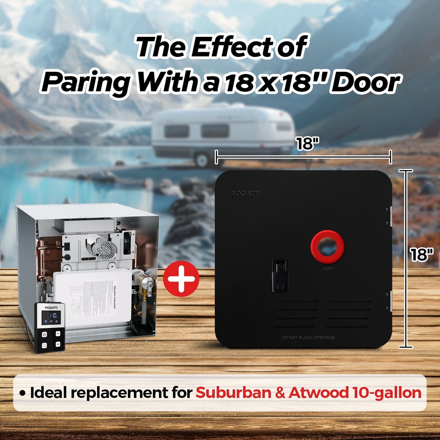 Fogatti InstaShower 7, 48,000 BTU RV Tankless Water Heater without Door