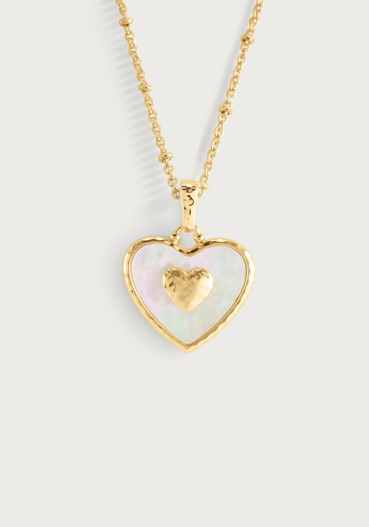 Heart Radiant Pearl Gold Charm