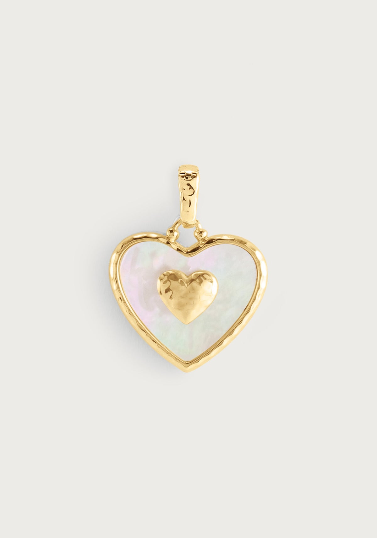 Heart Radiant Pearl Gold Charm