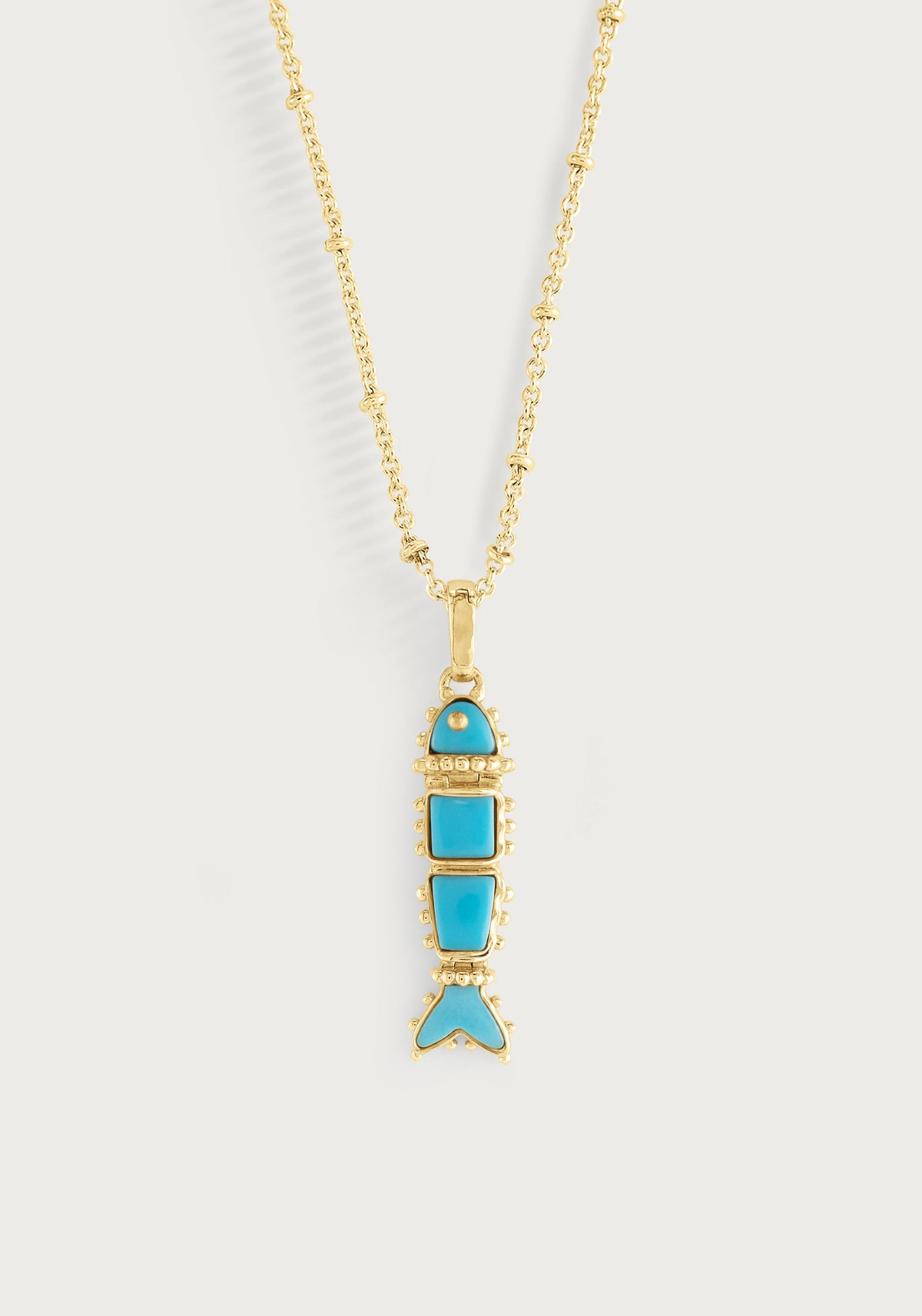 Milos Stone Fish Charm - Turquoise