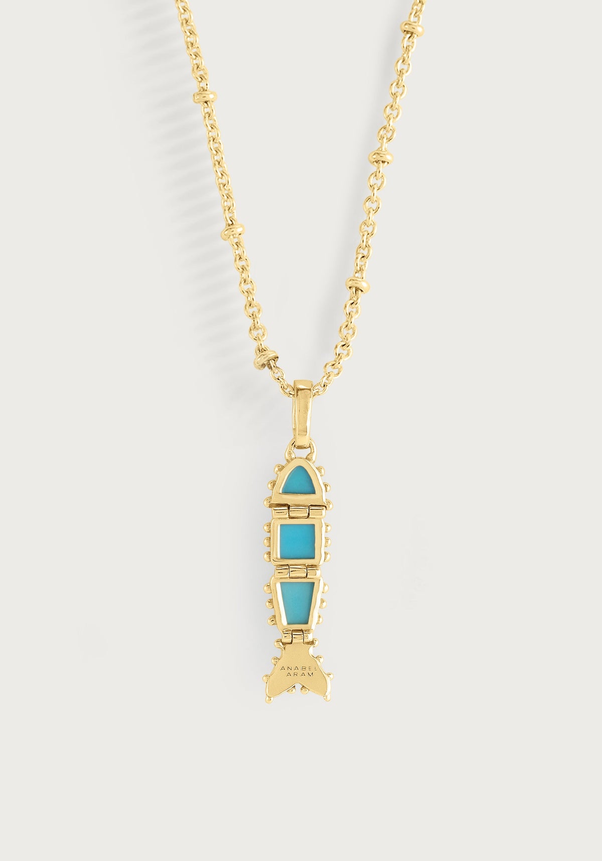 Milos Stone Fish Charm - Turquoise