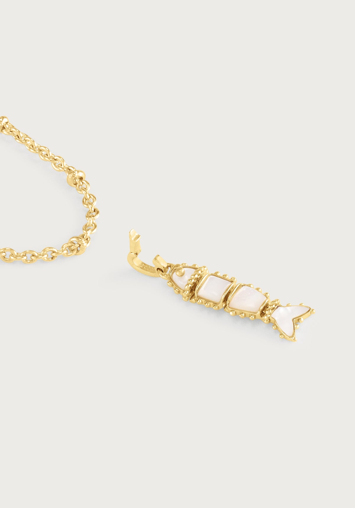 Milos Stone Fish Charm - Pearl